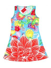 Vestido estampado flores VEUN101 para comprar al por mayor o detalle  en la categoría de Outlet Hippie Artesanal  | ZAS.