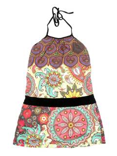 Modelo: 109-25 Outlet Ropa Hippie - Vestido de tirantes con estampado VEUN101 - Modelo 109-25