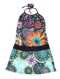 Detalle no seleccionable para compra Vestidos Hippie Boho Alternativos - Vestido de tirantes con estampado VEUN108.
