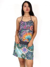 Detalle no seleccionable para compra Vestidos Hippie Boho Alternativos - Vestido de tirantes con estampado VEUN108.