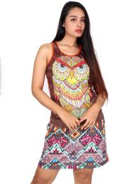 Detalle no seleccionable para compra Vestidos Hippies Boho Étnicos - Vestido de tirantes con buho VEUN111.