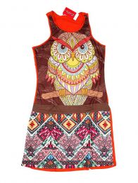 Detalle no seleccionable para compra Vestidos Hippies Boho Étnicos - Vestido de tirantes con buho VEUN111.