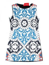 Modelo: Azul Vestido detalles estampados Mod Azul
