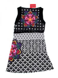 Detalle no seleccionable para compra Outlet Ropa Hippie - Vestido detalles estampados VEUN76.