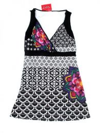 Detalle no seleccionable para compra Outlet Ropa Hippie - Vestido detalles estampados VEUN76.