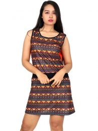 Detalle no seleccionable para compra Outlet Ropa Hippie - Vestido con frontal estampados VEUN83.
