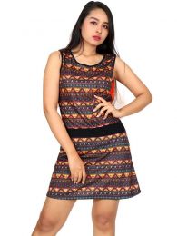 Detalle no seleccionable para compra Outlet Ropa Hippie - Vestido con frontal estampados VEUN83.