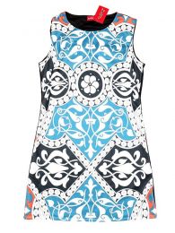 Modelo: Azul Vestidos Hippies Boho Étnicos - Vestido estampados étnico VEUN85 - Modelo Azul
