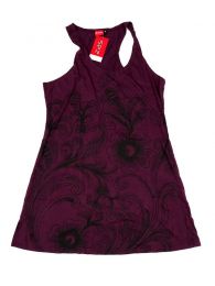 Modelo: Morado Vestidos Hippie Ethnic Boho - Vestido con estampado de flores VEUN89 - Modelo Morado