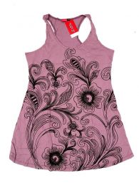 Modelo: Vino Vestidos Hippies Ethnic Boho - Vestido con estampado de flores VEUN89 - Modelo Vino