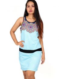 Detalle no seleccionable para compra Vestidos Hippies Boho Étnicos - Vestido de tirantes estampado VEUN95.