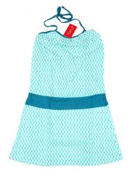 Modelo: Azul cl Vestidos Hippies Boho Étnicos - Vestido con frontal estampados VEUN98 - Modelo Azul cl