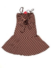 Modelo: Marrón Vestido hippie ajustado asimétrico Mod Marrón
