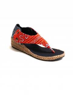 Modelo: Naranja Sandalias y Zuecos - Sandalia de cuña alta ZNN02 - Modelo Naranja