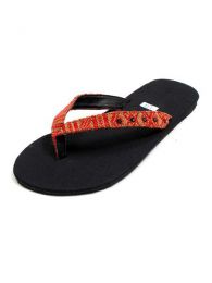 Modelo: Rojo Sandalias y Zuecos - Sandalia tipo flip flop étnico ZNN11 - Modelo Rojo