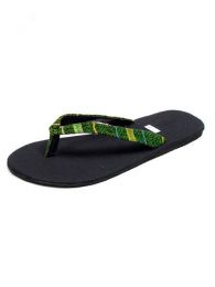 Modelo: Verde Sandalias y Zuecos - Sandalia tipo flip flop étnico ZNN11 - Modelo Verde