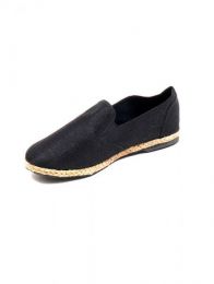 Sandalias y Zuecos - Zapato liso de fibras naturales ZNN14 - Modelo Negro
