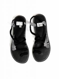 Sandalia hippie tiras algodón Negro.. Sandalias y Zuecos para comprar al por mayor o detalle  en la categoría de Sandalias y Zuecos Hippie para Hombre o Mujer | ZAS .  [ZSC14]