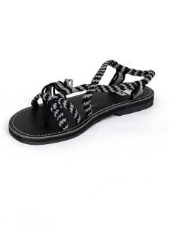 Sandalia hippie tiras algodón Negro.,  para comprar al por mayor o detalle  en la categoría de Sandalias y Zuecos Hippie para Hombre o Mujer | ZAS . [ZSC14]