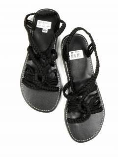 Sandalia hippie tiras algodón Negro [ZSC19]. Sandalias y Zuecos para comprar al por mayor o detalle  en la categoría de Sandalias y Zuecos Hippie para Hombre o Mujer | ZAS .