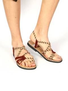  Sandalia de corcho y cuerda étnico Rojo para comprar al por mayor o detalle  en la categoría de Sandalias y Zuecos Hippie para Hombre o Mujer | ZAS   [ZSC28] .