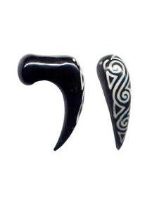 Dilatador cuernode búfalo tallado y relleno hueso (inlay), Grueso: 4 mm. Precio unidad, para comprar al por mayor o detalle.[PITP22]