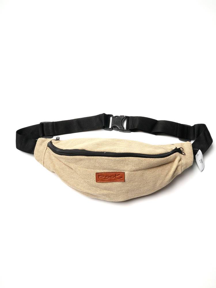 Riñonera grande de loneta Root RITH01 color Marrón cl