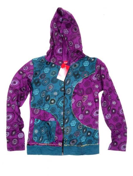 Modelo: Morado Sudaderas chicas - Sudadera bicolor con capucha SUEV05 - Modelo Morado