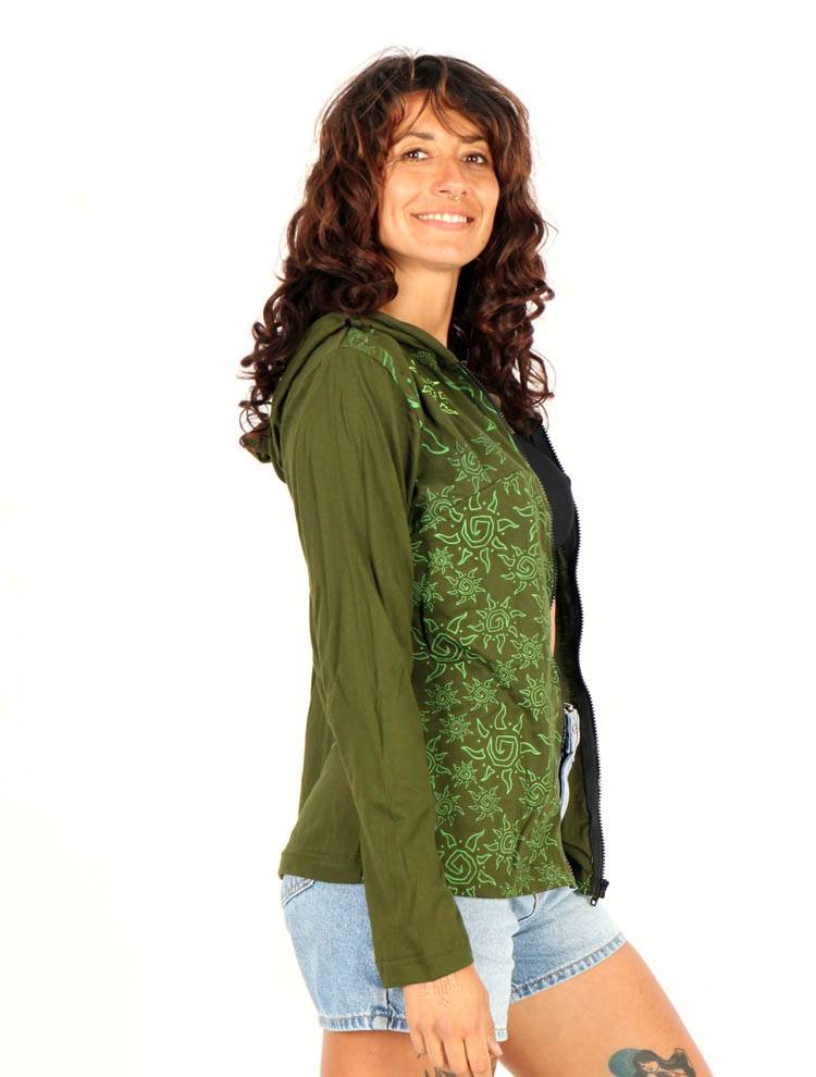 Sudadera con Estampado Solar Artesanal SUEV33