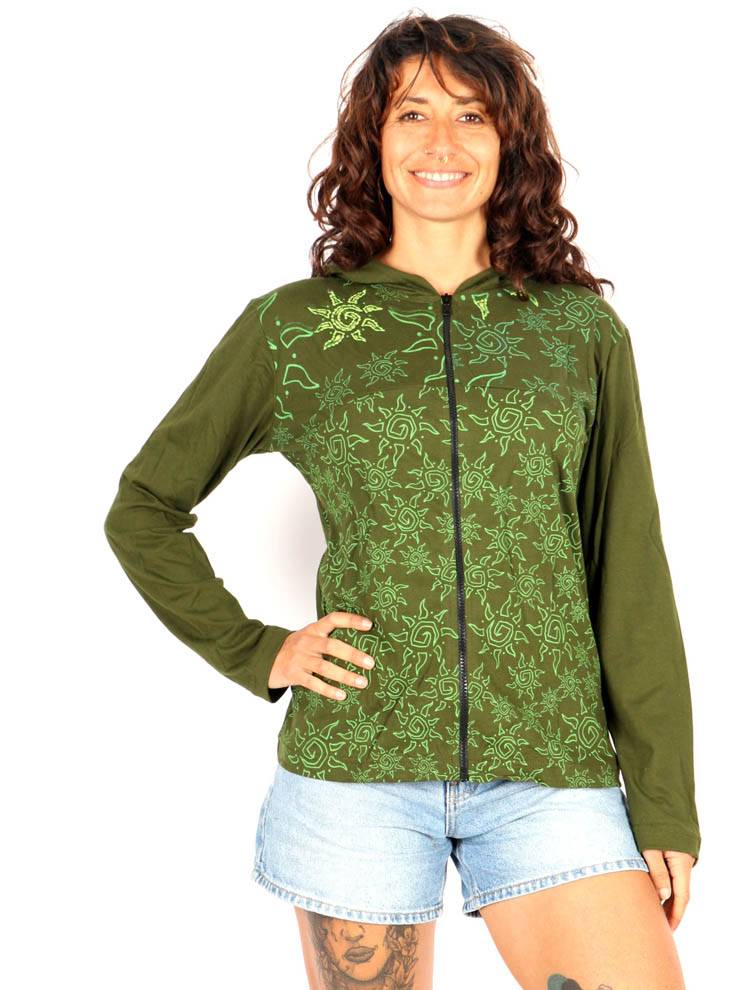 Sudadera con Estampado Solar Artesanal SUEV33
