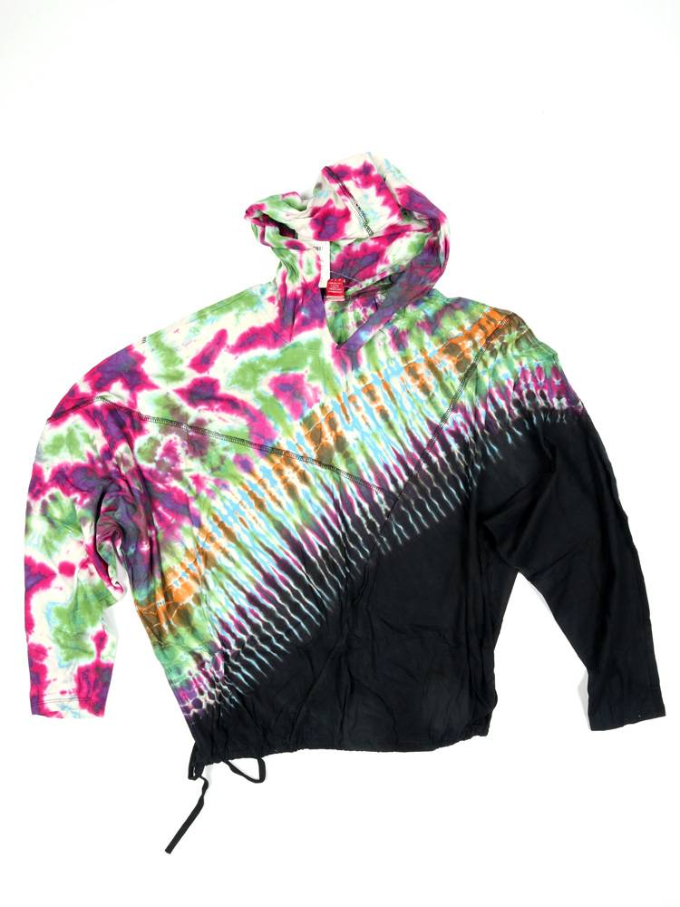 Sudadera Tie Dye con Corte Asimétrico SUJU01 color Negro rs