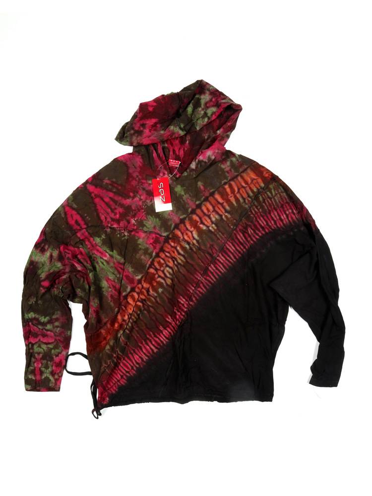 Sudadera Tie Dye con Corte Asimétrico SUJU01 color Negro oc