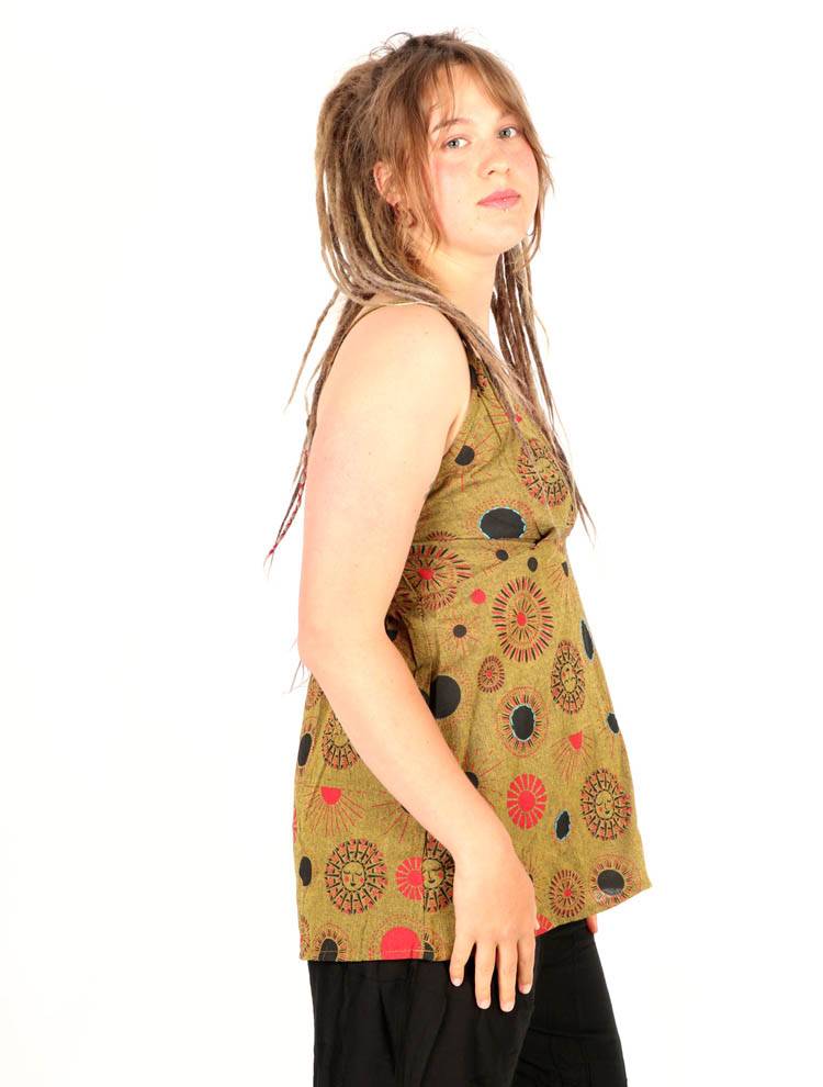 Top con Escote Cruzado y Estampado Solar TOEV19