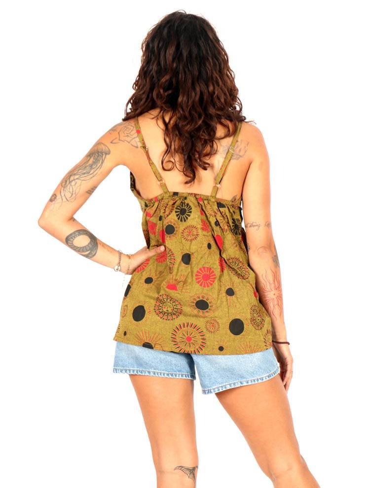 Top con Escote Cruzado y Estampado Solar TOEV19