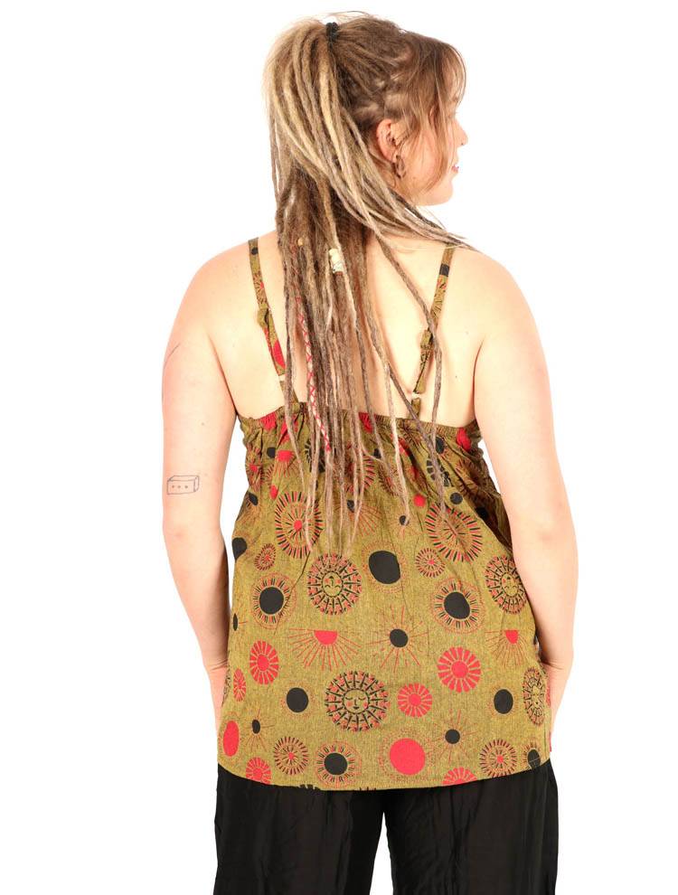 Top con Escote Cruzado y Estampado Solar TOEV19