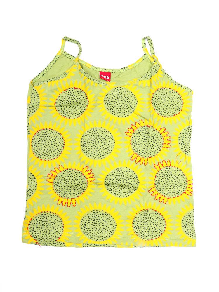 Top de Tirantes con Girasoles y Crochet TOEV20 color Verde