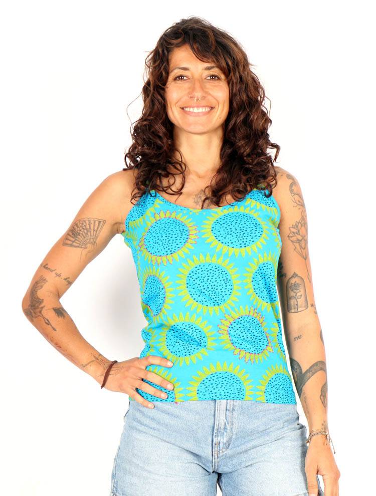 Top de Tirantes con Girasoles y Crochet TOEV20