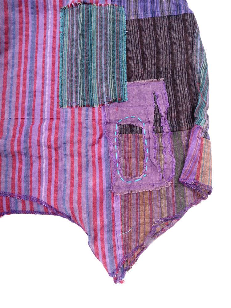 Top Patchwork con Corte Asimétrico Artesanal TOEV22