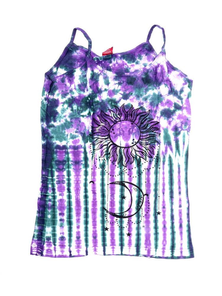 Top Tie Dye con Sol y Luna de Inspiración Mística TOEV25 color Morado