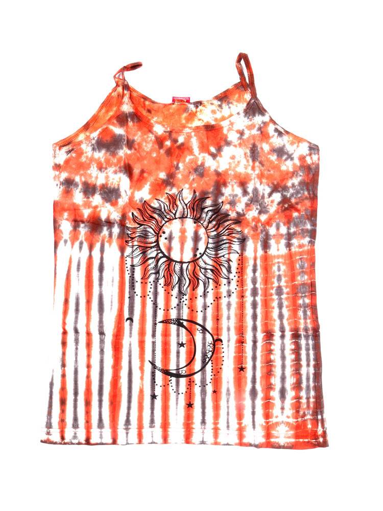 Top Tie Dye con Sol y Luna de Inspiración Mística TOEV25 color Naranja