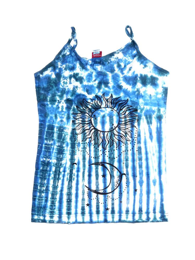 Top Tie Dye con Sol y Luna de Inspiración Mística TOEV25 color Azul