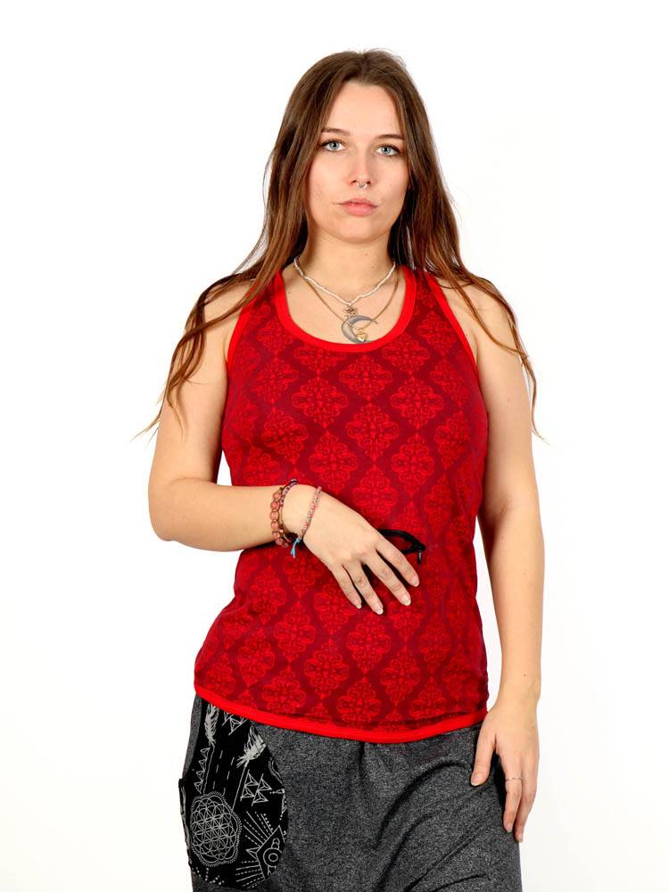 Top hippie estampado con bolsillo central [TOHC11] para comprar al por Mayor o Detalle en la categoría de Camisetas - Blusas - Tops