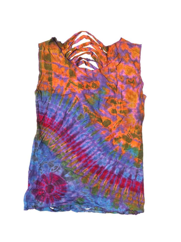 Top rasgado espalda Tie Dye TOPN02 color Naranja