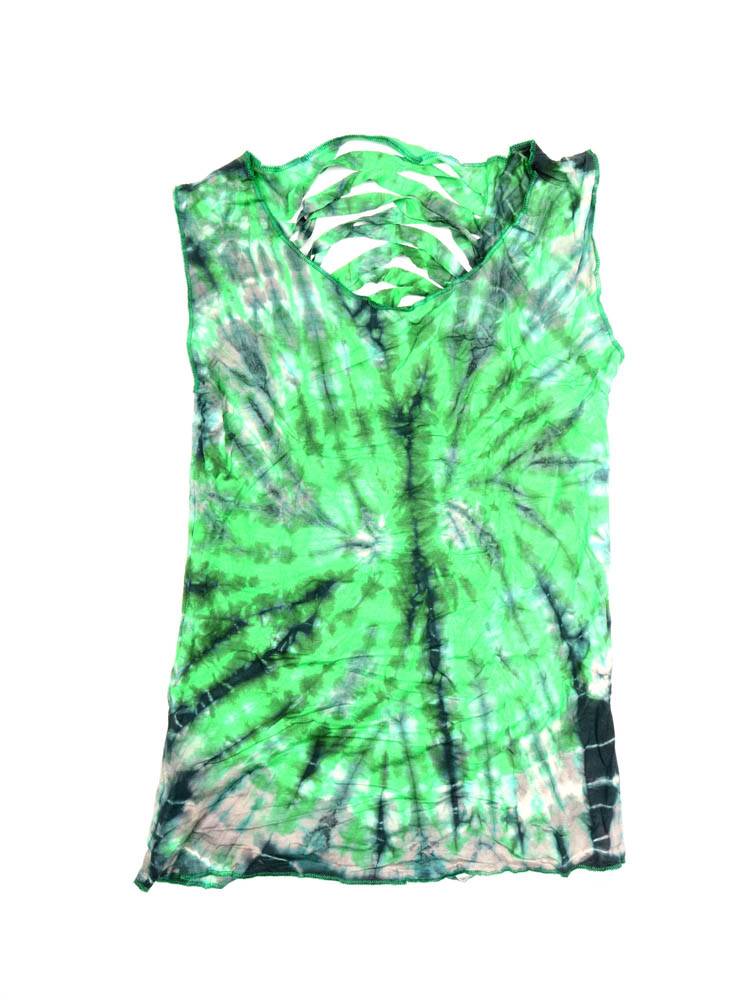 Top rasgado espalda Tie Dye TOPN02 color Verde