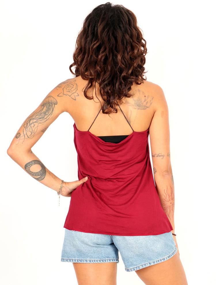 Top blusa amplia recta de tirante fino TOPN04P