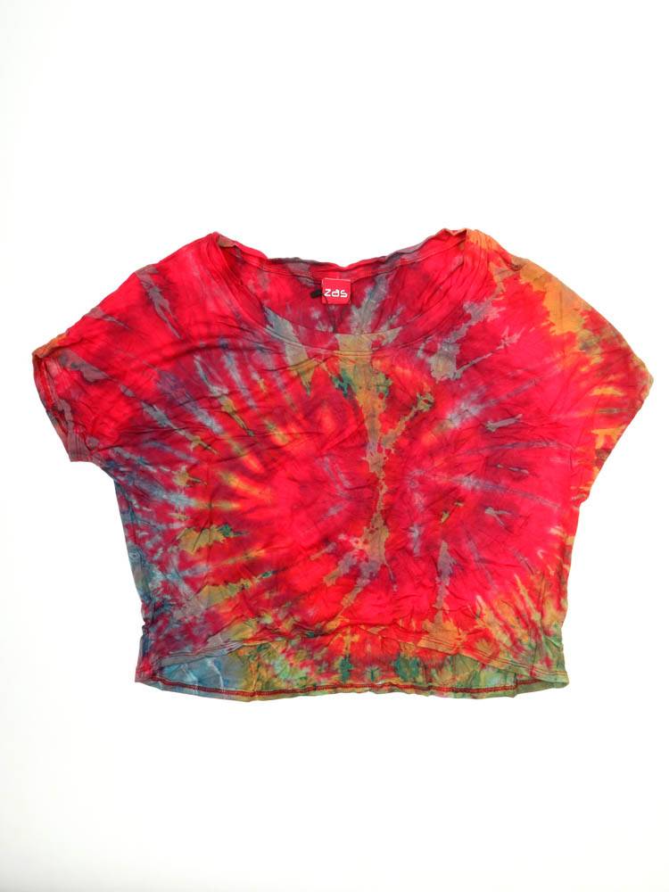 Camiseta Crop Tie Dye con Energía Natural TOPN16 color Rojo