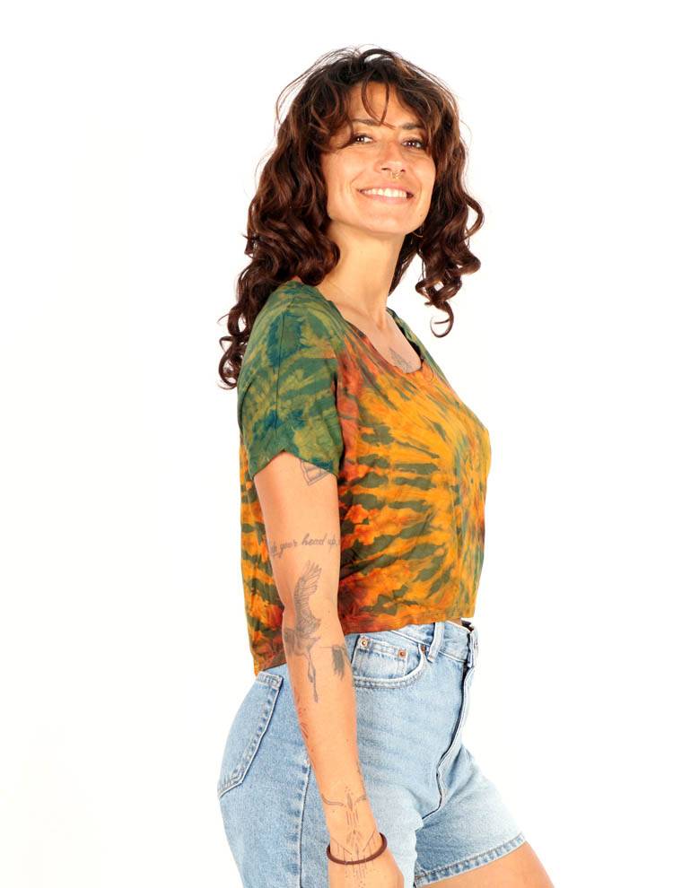 Camiseta Crop Tie Dye con Energía Natural TOPN16