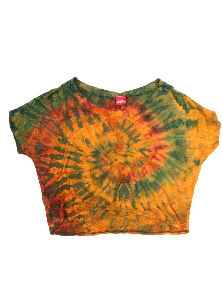 Camiseta Crop Tie Dye con Energía Natural TOPN16 color Verde