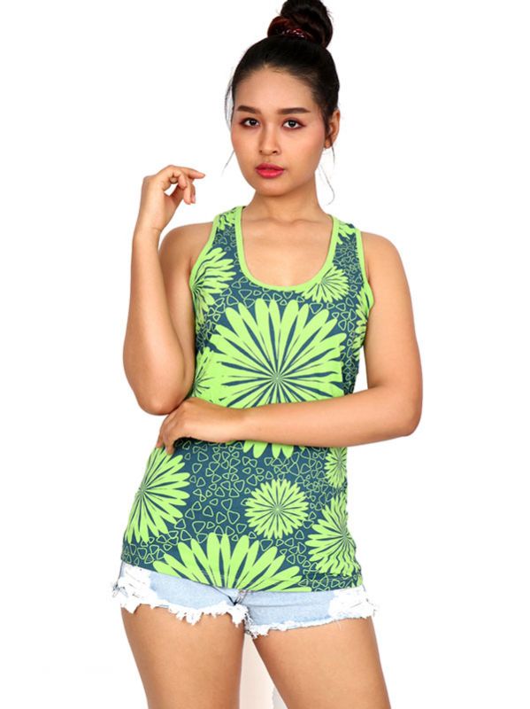 Detalle no seleccionable para compra Camisetas y Tops Hippies - Top estampado de flores étnico TOUN45.