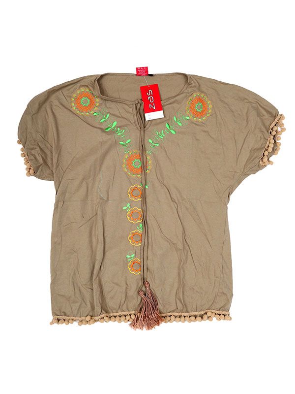 Detalle no seleccionable para compra Camisetas y Tops Hippies - Blusa con bordado étnico TOUN49.